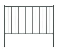 Garden fence panel Anthracite 170x125cm Powder-coated Steel Weatherproof incl.