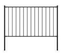 Vidaxl Fence Panel With Posts Powder-Coated Steel 1.7X1.25 M Black