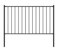 Garden fence panel Black 170x150cm Powder-coated Steel Weatherproof incl posts.