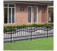 Garden Fence Panel Black Powder-Coated Steel 240x115cm Spear Top High-Security X