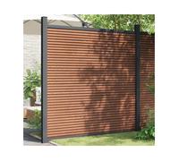 Garden Fence Panel Brown WPC & Aluminium 180x186 cm Privacy Durable Weatherproof