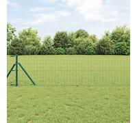 Garden Fence Panel Green 0.4m H x 25m L Steel PVC Weather-Resistant Easy Fit DIY