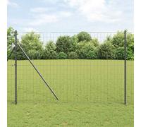Garden Fence Panel Grey 1.6m x 10m Steel PVC Weather-Resistant Easy Fit Plus Kit