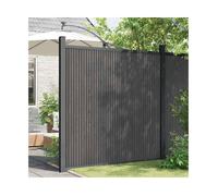 Garden Fence Panel Grey 180x186cm WPC Aluminium Privacy Durable Outdoor EasyFit