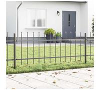 Garden Fence Powder-coated Steel Panel Outdoor Barrier Terrace Divider vidaXL
