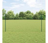 Garden Fence Panel Set 2500x120cm Green Powder-Coated Steel Hexagon Roll w/Posts