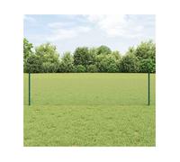 Garden Fence Panel Set Green Steel 2500x2.7x50cm Powder-Coated Welded WithPosts