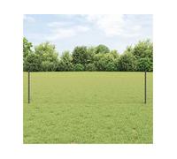 Garden Fence Panel Set Grey Steel 2500x2.7x50cm Powder-Coated Hex Roll+11Posts.