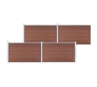 Garden Fence Panel Set with WPC, for Privacy, Brown, 699x106 cm