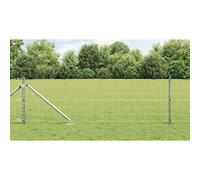 Garden Fence Panel Silver Galv. Steel Mesh 10 x 0.6 m Weatherproof Posts Spikes