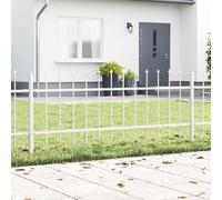 Garden Fence Panel White Powder-Coated Steel 170x3.4x110cm Outdoor Panel Durable
