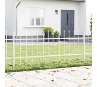 Garden Fence Panel White Powder-Coated Steel 340x3.4x110 cm 2pcs Outdoor Set