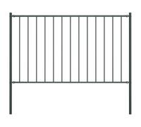 Garden Fence Panel with Posts, Steel Partition, Anthracite, 1.7x0.75 m