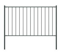 Garden Fence Panel with Posts, Steel Partition, Anthracite, 1.7x1.25 m