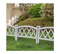 Garden Fence Panels Decorative Wooden Outdoor Barriers EasytoInstallSafety Fence for Lawn & Patio GreySet of 11 Pieces