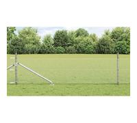 Garden Fence Panels Fence Panels Fence with Posts Silver 0.4 x 25 m PVC-Coated Steel Screening Fence Panel for Dog Rabbit Yard Patio Outdoor Decor