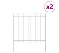 Garden Fence Powder-coated steel Garden Barrier Outdoor Fence Spring vidaXL