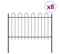 Garden Fence Powder-coated Steel Outdoor Barrier Panel Partition Gate vidaXL