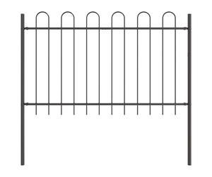 Garden Fence Powder-coated Steel Outdoor Barrier Panel Partition Gate vidaXL