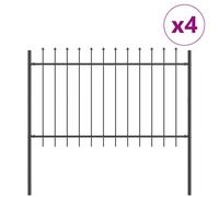 Garden Fence Grey 6.8x3.4x1.30m Powder-Coated Steel Industrial Outdoor HeavyDuty