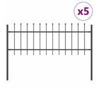 Garden Fence Grey Powder-Coated Steel 850x3.4x110cm Industrial Outdoor Rustproof