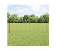 Garden Fence Roll 5000x2.7x60cm Grey Steel PVC Powder-Coated Posts Kit Panel Set