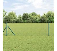 Garden Fence Screening, Fence with Posts Green 0.6 x 25 m Contemporary Steel Fencing for Balcony Yard Outdoor Garden Decoration