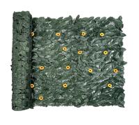 Garden Fence Screening - Leaf Fence Screen on Willow Grid | Vine Leaf Edges Panels, Balcony Privacy Fence Screen, Decorative Breathable Rust-Covered Artificial Backdrop for the Garden D