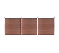 Garden Fence Set - 3 Panels Privacy & Wind Protection, 526x186 cm Brown - Complete Outdoor Fencing Solution for Patios & Yards