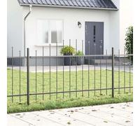 Garden Fence, Set of 2, Grey, 170 x 140 cm, Powder-Coated Steel, Robust Privacy Screen for Garden, Patio, Durable