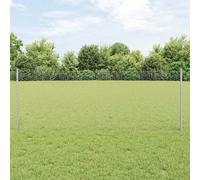 Garden Fence Silver 0.8 x 10 m Steel Panel Durable Outdoor Boundary Low-Profile