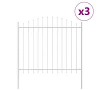 Garden Fence Grey Powder-Coated Steel 510 x 100 cm Outdoor Panel Rustproof Panel