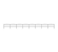 vidaXL Garden Fence With Spear Top Steel (1.25-1.5)x13.6 M Black, Black