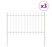 Garden Fence Powder-coated Steel Panel Outdoor Barrier Terrace Divider vidaXL