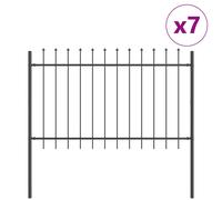 Garden Fence Spear Top Steel Outdoor Panels Barrier Border Multi Sizes vidaXL