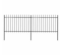 Garden Fence Spear Top Steel Outdoor Panels Barrier Border Multi Sizes vidaXL