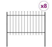 Garden Fence Spear Top Steel Outdoor Panels Barrier Border Multi Sizes vidaXL