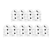 Garden Fence Steel Black 5 Pieces with Elegant Pattern, Weatherproof and Robust for Flower Bed Edging, Lawn Edging, Flower Bed Border, Palisade, Flexible Edging in the Garden and Front Garden