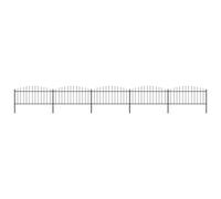 Garden Fence Steel Black Heavy Duty Spear Top 0.5-0.75m x 8.5m 5p Powderco 6pst