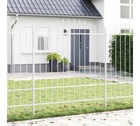 Garden Fence White 170 x 215 cm Powder-Coated Steel Durable Outdoor Panel Decor