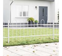 Garden Fence White 170 x 3.4 x 110 cm Powder-Coated Steel Industrial Panel Urban