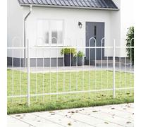 Garden Fence White 170 x 3.4 x 150 cm Powder-Coated Steel Heavy-Duty Outdoor DIY
