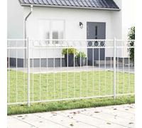 Garden Fence, White, Made of Robust Steel, 8 kg, Durable, for Garden and Patio, Easy Assembly, Weather-Resistant, Modern Design