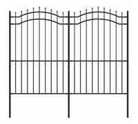 vidaXL Garden Fence Grey 215 cm Powder-Coated Steel, Garden and Terrace, Expandable Fence Panels, Modern Outdoor Barrier, Functional Divider for Spaces