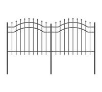Garden Fence with Spear Top Black Powder-coated Steel Fence Multi Sizes vidaXL