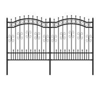 Garden Fence with Spear Top Black Powder-coated Steel Fence Multi Sizes vidaXL