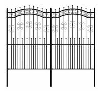 Garden Fence with Spear Top Black Powder-coated Steel Fence Multi Sizes vidaXL