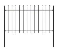 Garden Fence Woerden with Spear Top Steel 181x100 cm Black