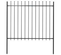 Garden Fence Woerden with Spear Top Steel 181x150 cm Black