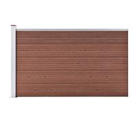 Garden Fence WPC Brown 180x105cm Wood-Plastic Composite with Aluminium incl 2ps